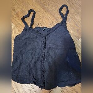 Black zara camisole with embroidery
